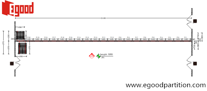 Egood movable partition wall layout floor plan drawing